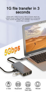 Station d'accueil 6-en-1 personnalisée en usine, hub Type <span class=keywords><strong>C</strong></span> pour téléphone portable <span class=keywords><strong>Apple</strong></span> Huawei HP - Product Image 3