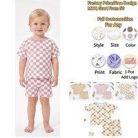 1 pièce, vêtements pour bébé, tout-petit, enfant, en fibre de bambou, marque privée, été, t-shirt à manches courtes, short, ensemble de vêtements pour enfants