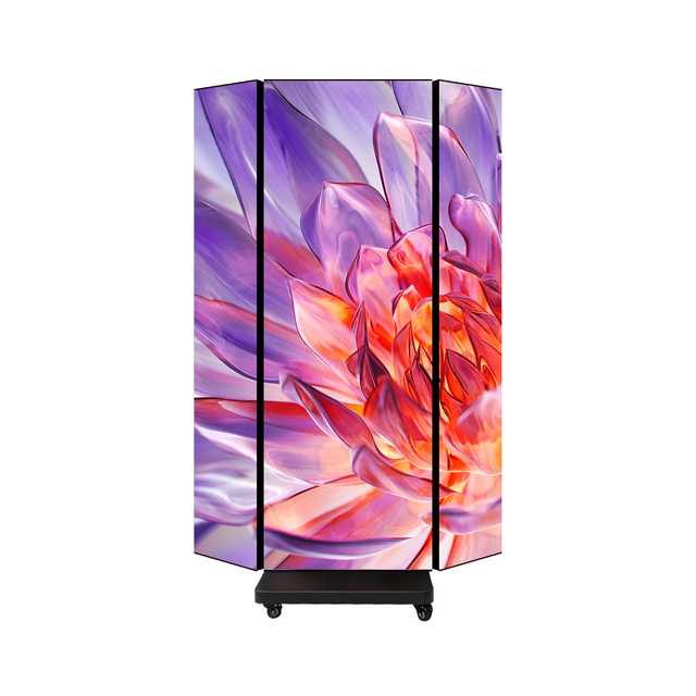 Tri Fold LED Poster P1.8 P2.5 HD Digital Display Foldable Screen Wifi Control Ultra Bright for Retail Mall Advertising