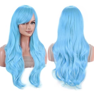 Peluca de pelo sintético largo y ondulado, color azul cielo, Lolita <span class=keywords><strong>Juvia</strong></span> Lockser, peluca de Cosplay, pelucas de Anime, peluca de disfraz de Halloween Yoshino para niña - Product Image 1