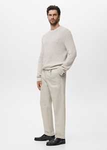 Pull ras du cou épais en mélange d'avoine pour homme, tricot lourd style Shaker, chaud pour l'hiver - Product Image 4