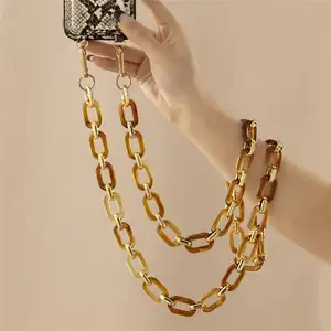 Cellphone Strap with Ring New Acrylic Link Chain for Phone Cases Acrylic Chain for Phone Holder Acrylic Chunky Phone Chain Charm