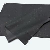 Papier de soie pailleté pour emballage cadeau, papier de soie artistique coloré pour loisirs créatifs, papier de soie noir pailleté en gros