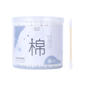 สำลีก้านไม้ไผ่ LMLTOP 300 ชิ้น แบบสองด้าน สำหรับเช็ดเครื่องสำอางและใช้งานทั่วไป - Product Image 1