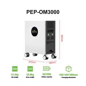 แบตเตอรี่ LiFePO4 ขายดีที่สุด 2400W 3072Wh สถานีไฟฟ้าพกพา MPPT คลื่นไซน์บริสุทธิ์ พร้อมล้อ ใช้ได้กับพลังงานแสงอาทิตย์และอะแดปเตอร์ AC - Product Image 2