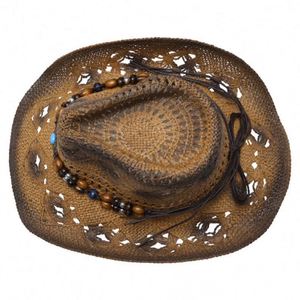 New Design <b>Straw</b> Curly Brim Party Jazz Seaside Beach Sun Visor Custom Cowboy <b>Hat</b> - Product Image 5