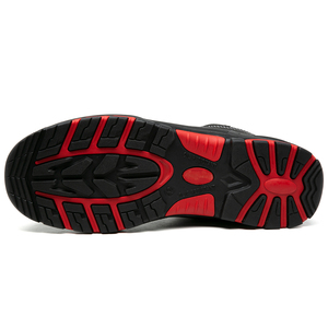 Scarpe Antinfortunistiche Nere Leggere Traspiranti Impermeabili in Pelle con Puntale in Fibra di Vetro per Uomo da Lavoro e Suola in Gomma - Product Image 6