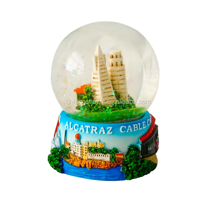 Creatief Ontwerp Custom Vakantie Glas Water Globe Bal Groothandel Toeristische Souvenirs Hars Barcelona Sneeuwbol