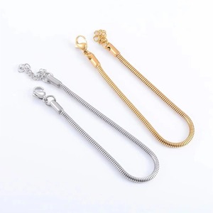 Pulsera de Acero Inoxidable 316L con Eslabones de Serpiente Redondos, Chapada en Oro de 18K, Moderna y Elegante, para Unisex, Ancho 1/1.5/2.4MM - Product Image 6