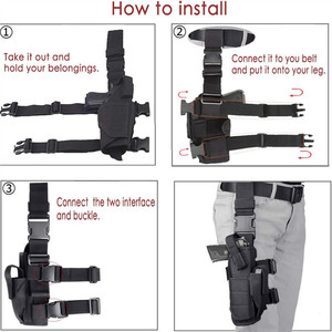 सामरिक पैर के होल्स्टर 2 पीसी बाएं/दाएं हाथ एडजस्टेबल जांघ गन होल्स्टर - Product Image 3