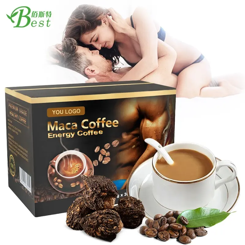 OEM/ODM strong male power ginseng tongkat ali herb malaysia instant energy drink black maca coffee