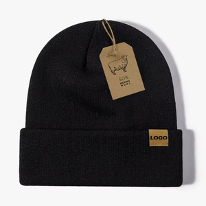 Gorros de <span class=keywords><strong>lana</strong></span> <span class=keywords><strong>merino</strong></span> lisos con dobladillo, tejidos, gruesos, suaves, cálidos para invierno, para bordar, venta al por mayor, fabricante, ropa urbana - Product Image 3