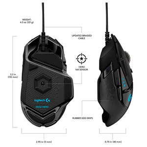 Ratón para Juegos de Alto Rendimiento G502 He-ro K/da, Óptico con Cable, Iluminación RGB, Color Negro, Ratón para Juegos G502 Minnie - Product Image 6