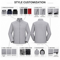 Veste Softshell Technique Homme Marque Blanche Col Montant Imperméable Coupe-Vent Logo Personnalisé XS-6XL Vêtement d'extérieur OEM