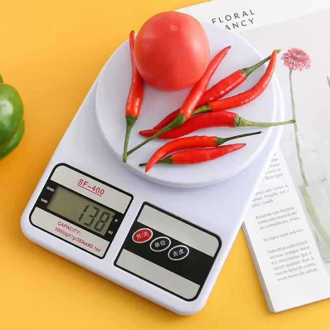 عرض ساخن للبيع بالجملة 10 كجم للمطبخ مقياس رقمي إلكتروني مخصص شاشة رقمية بيضاوية من البلاستيك ABS شاشة رقمية LCD مع غطاء