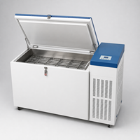 Congélateur coffre ultra-basse température 142L avec 96 bacs de stockage de 2 pouces, alarme haute et basse température, pour stockage médical et de laboratoire