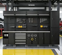 Armoire à outils modulaire en acier robuste personnalisable, espace de rangement pour garage, atelier de maintenance, atelier mécanique