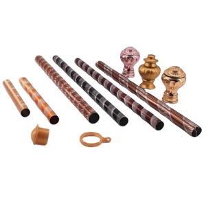 Barre de rideau de douche romaine en aluminium, tringle de douche <span class=keywords><strong>or</strong></span> en forme de <span class=keywords><strong>l</strong></span>, lignes sculptées - Product Image 5