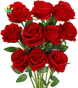 <span class=keywords><strong>Rosas</strong></span> <span class=keywords><strong>Rojas</strong></span> de Seda de Tacto Realista, Flores Individuales con Tallo Largo, Ramos para Bodas y Graduaciones, <span class=keywords><strong>Rosas</strong></span> Artificiales Realistas - Product Image 1