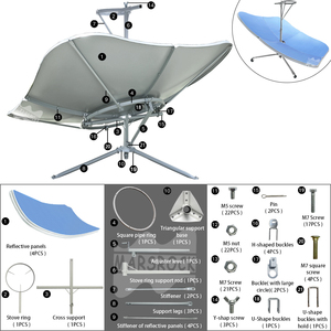 Cuisinière <span class=keywords><strong>solaire</strong></span> <span class=keywords><strong>parabolique</strong></span> ES 2000W |   <span class=keywords><strong>Four</strong></span> <span class=keywords><strong>solaire</strong></span> extérieur haute température pour la cuisson, la friture, la pâtisserie et les ragoûts W745 - Product Image 4