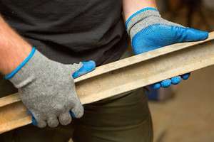 Antislip Bouwwerk Veiligheid Getextureerde Rubber <span class=keywords><strong>Latex</strong></span> Katoenen Handschoenen Blauw Polykatoen Rimpel <span class=keywords><strong>Latex</strong></span> Gecoate Handhandschoen Voor Mannen - Product Image 4