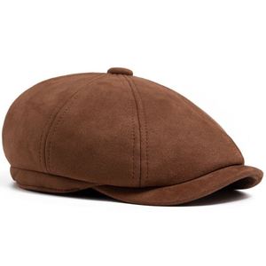 2025 New Autumn Winter Vintage Beret <b>Hat</b> <b>for</b> Men Casual Trendy Suede Newsboy <b>Hat</b> - Product Image 3