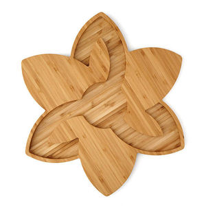 Plateau de service personnalisé élégant en bois d'acacia pour le service des aliments avec planche à fromage en bambou assortie - Product Image 3