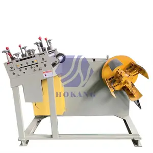 Hoge Prestaties Compacte Uncoiler Stijltang Machine 2 In 1 Plaatstaal Spoelen Nivellering Decoiler