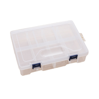 Boîte à bijoux classique multifonctionnelle rectangulaire, pliable, transparente, en PP, double couche, 8 compartiments, moulée par injection