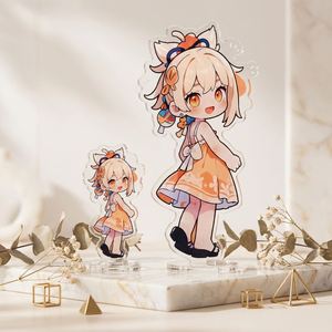 Présentoir en plastique acrylique personnalisé, écologique, de haute qualité, populaire, transparent, pour décoration de bureau, avec impression de motifs mignons d'anime - Product Image 1