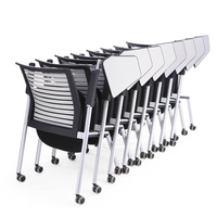 Chaise de bureau pliable ergonomique avec soutien lombaire confortable pour une longue séance à la maison/réunion/formation