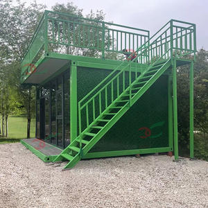 Bureau <span class=keywords><strong>de</strong></span> construction préfabriqué Module <span class=keywords><strong>de</strong></span> luxe Maison Terrasse Verre Soleil Brillant Bâtiment <span class=keywords><strong>Bungalow</strong></span> Paquet plat Conteneur Maison à vendre - Product Image 2