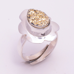 Bague en argent sterling 925 faite à la main pour femmes Unique naturel Druzy Gemstone Design de mode classique pour les mariages bijoux personnalisés - Product Image 4