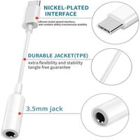 Adaptador de micrófono Samsung USB tipo C 3,5mm Audio AUX Jack para TODOS los teléfonos Samsung Compatible con monitor y altavoz