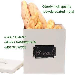 Set bianco crema di 5 contenitori in metallo per alimenti/cestino per il pane/contenitore/scatola/Set - Product Image 5