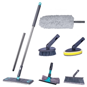 Kit de nettoyage DOOSO 7-en-1 en microfibre : <span class=keywords><strong>balai</strong></span>, serpillière, éponge et raclette pour la maison - Product Image 1