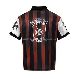 Camiseta Deportiva Unisex de Manga Corta con Rayas Verticales Lavadas al Estilo Vintage, Logotipo Personalizado, Transpirable, de Secado Rápido, Anti-UV, con Estampado de Letras de Marca a la Moda - Product Image 3