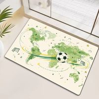 Tapis de porte de salle de bain OEM personnalisé antidérapant à motif géométrique avec thème sportif 50x80cm absorbant l'eau pour la maison
