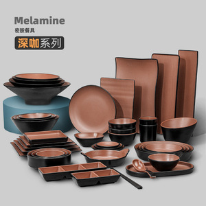 Melamine Serving Plates Round Solid Color Thickened Base For Hotel <b>Restaurant</b> Dining <b>Sets</b> - Product Image 4