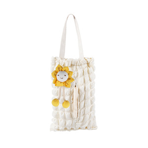 Linda caja de pañuelos para coche con diseño colgante para respaldos de asientos, organizador con patrón de girasol, negro y blanco - Product Image 5