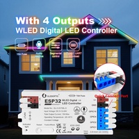 Controlador de Tira LED Digital ESP32 WLED, 4 Salidas, DC5-24V, 15A, RGBW, Programable, Direccionable, Control por Aplicación, WiFi, 4 Canales