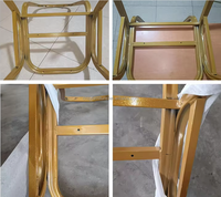 Chaise de Mariage et d'Événement en Métal Blanche et Dorée, Empilable, à Dossier Rond, pour Événements et Fêtes