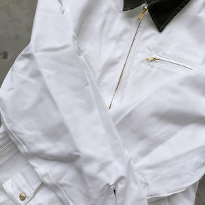 YIMAI Fornitore di Tendenza Giacche Bianche Personalizzate Cappotti da Uomo <span class=keywords><strong>100</strong></span>% <span class=keywords><strong>Cotone</strong></span> Twill Giacca con Blocchi di Colore Colletto Rovesciato Giacca da Lavoro per Uomo - Product Image 5