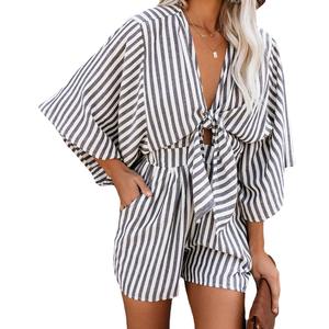 Mameluco corto de <span class=keywords><strong>Estilo</strong></span> Hawaiano para mujer, <span class=keywords><strong>mono</strong></span> tipo <span class=keywords><strong>kimono</strong></span> de rayón 100% con estampado floral personalizado para vacaciones - Product Image 6