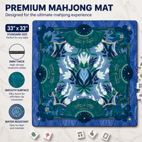 Tapis de Mahjong Américain Premium 33 Pouces en Néoprène 3mm Cousu, Imperméable et Silencieux avec Sac de Rangement pour Soirées Jeux