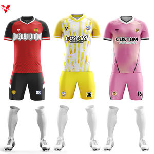 サッカージャージー男性用H368スポーツトレーニング用カスタム大人イエロー昇華サッカーシャツ - Product Image 1