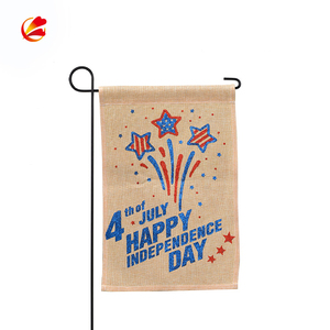 Bendera taman surya 12x18 "desain baru 300D poliester luar ruangan LED halaman cetakan bendera 2 lapis kata bendera dapat Merah kedua sisi. - Product Image 3