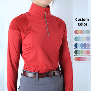 Camisetas Ecuestres con Logotipo Personalizado, Ropa de Montar a Caballo para Mujer, Cuello Alto, Manga Larga, Secado Rápido, Camisa Ecuestre - Product Image 2