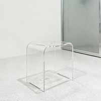 Tabouret de douche en acrylique pur, siège de salle de bain en surface solide, banc de bain écologique TX-116M