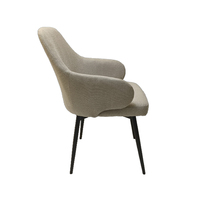 Chaise de salle à manger en tissu à dossier haut Chaise d'appoint en métal gris